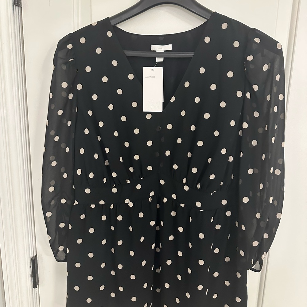 H&M Black and White Polka Dot Blouse